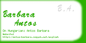 barbara antos business card